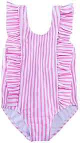 img 4 attached to One Piece Swimwear for Toddler and Little Girls - ALISISTER Ruffle Bathing Suit