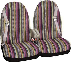 img 2 attached to 🚗 Allison 67-2220 Multi-Color Large Prairie Stripe SUV Bucket Seat Cover - Pair: Stylish Protection for Your Vehicle's Seats