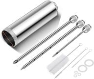 aowoto meat injector syringe kit: 2-oz marinade flavor barrel, 304 stainless steel, 3 professional needles, 3 cleaning brushes, 5 silicone o-rings - enhance your cooking experience! logo