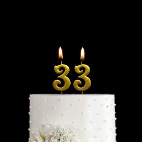 img 1 attached to 🎉 MAGJUCHE Gold 33rd Birthday Numeral Candle - Number 33 Cake Topper Candles for Women or Men - Ideal Party Decoration for Better SEO