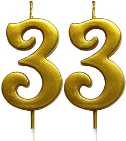img 2 attached to 🎉 MAGJUCHE Gold 33rd Birthday Numeral Candle - Number 33 Cake Topper Candles for Women or Men - Ideal Party Decoration for Better SEO
