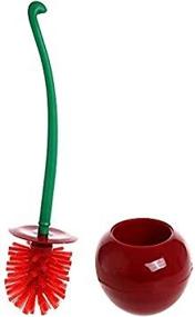 img 1 attached to 🚽 Toilet Brush with Long Handle and Holder, Cherry-Shaped Bowl Cleaner for Household Bathroom Cleaning, Storage Organizer Included