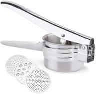 🥔 zeakone premium stainless steel potato ricer set - 3 ricing discs included! perfect for baby food, fruits, and vegetables. dishwasher safe. logo