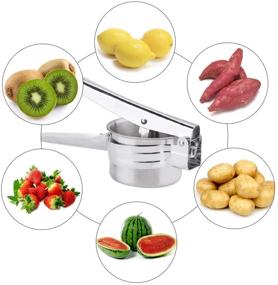 img 1 attached to 🥔 Zeakone Premium Stainless Steel Potato Ricer Set - 3 Ricing Discs Included! Perfect for Baby Food, Fruits, and Vegetables. Dishwasher Safe.