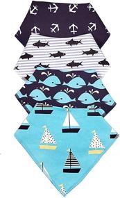 img 1 attached to 🐾 SKYCOOOOL 4 Pack Funny Navigation Style Small Pet Dog Cat Signature Puppy Bandana Triangle Scarf Bibs: Soft Cotton Material for Pawsome Puppy Accessories