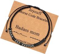 📿 joycuff morse code bracelets for men women - friendship gifts, inspirational encouragement & funny jewelry, gifts for teen girls, daughter, sister, best friend - adjustable dainty silk beaded wrap bracelet logo