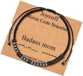img 4 attached to 📿 JoycuFF Morse Code Bracelets for Men Women - Friendship Gifts, Inspirational Encouragement & Funny Jewelry, Gifts for Teen Girls, Daughter, Sister, Best Friend - Adjustable Dainty Silk Beaded Wrap Bracelet