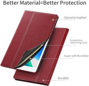 img 2 attached to 🔴 Genuine Leather Gexmil Case for Samsung Galaxy Tab A7 10.4 - Red (2020 Release)