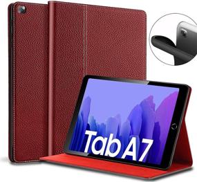 img 4 attached to 🔴 Genuine Leather Gexmil Case for Samsung Galaxy Tab A7 10.4 - Red (2020 Release)