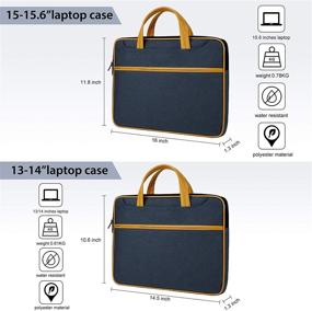 img 3 attached to 💼 13-14 inch Waterproof Laptop Case - Shoulder Bag with Handle for MacBook Air/Pro Notebook - Blue Laptop Messenger Bag for Business and Portability