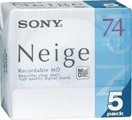 🎵 sony neige series recordable md - 5-pack minidisk, 74 minutes logo