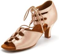 👠 jznxdanza ballroom dance shoes: women's latin salsa dancing shoes with 2.4 inch heels - high-performance middle heels for exceptional performance (z06) logo