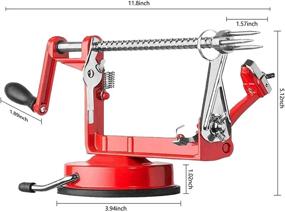 img 2 attached to 🍎 Red Apple Peeler Corer: Long Lasting Chrome Cast Magnesium Alloy Slicer with Stainless Steel Blades and Powerful Suction Base for Apples and Potatoes