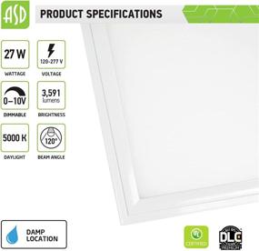 img 3 attached to ASD 2x2 LED Flat Panel Light Premium Series: Dimmable, 27W=70W Equivalent, 3591 Lm, 5000K (Daylight), Commercial Grade - 2 Pack