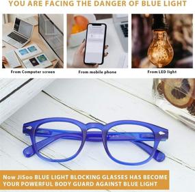 img 2 attached to 👓 JiSoo Blue Light Blocking Reading Glasses for Women and Men - 2.5 Strength, Stylish Anti Blue Light Womens Glasses - Blue