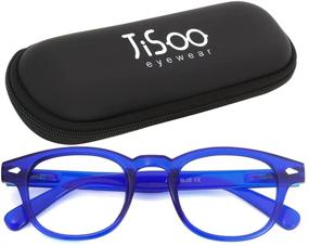 img 4 attached to 👓 JiSoo Blue Light Blocking Reading Glasses for Women and Men - 2.5 Strength, Stylish Anti Blue Light Womens Glasses - Blue