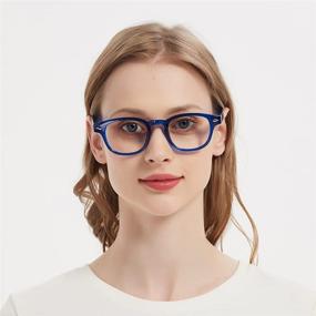 img 3 attached to 👓 JiSoo Blue Light Blocking Reading Glasses for Women and Men - 2.5 Strength, Stylish Anti Blue Light Womens Glasses - Blue