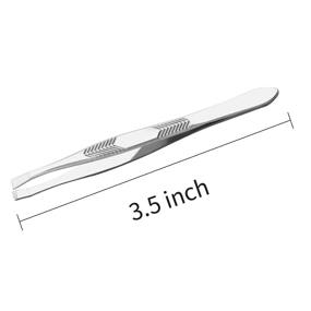 img 3 attached to 🔍 Sansheng 48pcs Tweezers for Eyebrows: Premium Slant Tip Steel Tweezer Set for Effortless Eyebrow Shaping and Facial Hair Removal - Top Tool for Men and Women (Silver)