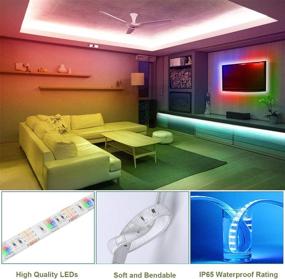 img 2 attached to RGB LED Light Strip for Bedroom, ATTUOSUN 300Leds SMD5050 Waterproof LED Rope Lights with IR Remote Controller for Home Party Decoration