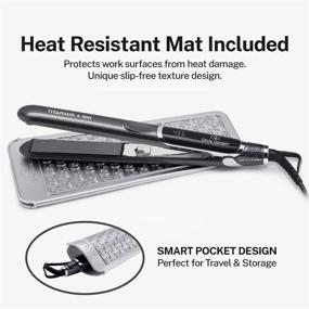 img 1 attached to 🔥 Olivia Garden Titanium + Ion 1" High Performance Professional Flat Iron: Dual Voltage with Heat-Resistant Mat/Pouch and 3 Limited Edition Brushes (2 Detanglers & 1 Styler)