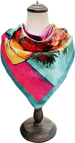 img 1 attached to 🌙 Silky Square Hair Wrapping Scarves for Nighttime Sleep - Stain-resistant Head Scarf