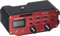 🎧 saramonic sr-pax2 red/black audio adapter: enhance audio performance for mirrorless, dslr & black magic pocket cameras logo