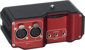 img 1 attached to 🎧 Saramonic SR-PAX2 Красно-черный аудиоадаптер: Улучшает звуковое качество для беззеркальных камер, DSLR и камер Black Magic Pocket