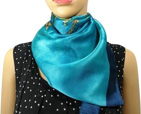 img 1 attached to Floral Satin Scarves for Women - Shanlin Silk Feel, Long, Wrapped in Gift Box