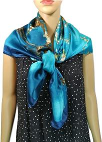 img 3 attached to Floral Satin Scarves for Women - Shanlin Silk Feel, Long, Wrapped in Gift Box