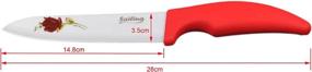 img 3 attached to 🔪 Sailing Elegant 6-inch Ceramic Chef's Knife: Red Handle, White Blade with Red Flower – Unparalleled Kitchen Ceramic Cutlery with Stunning Designs