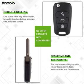 img 1 attached to SCITOO Keyless Entry Remote Control Key Fob for Kia: Soul / Sportage / Rio / Rondo - 3 Button Transmitter Shell Case & Pad