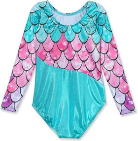 img 3 attached to 🧜 Sparkly Mermaid Gymnastics Leotard: Perfect Dance Clothes for Girls, Ages 2-15