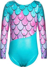 img 2 attached to 🧜 Sparkly Mermaid Gymnastics Leotard: Perfect Dance Clothes for Girls, Ages 2-15