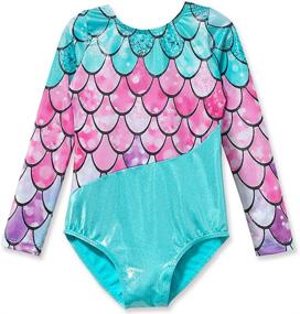 img 4 attached to 🧜 Sparkly Mermaid Gymnastics Leotard: Perfect Dance Clothes for Girls, Ages 2-15