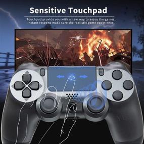 img 1 attached to 🎮 AUGEX Titanium Blue and Steel Gray PS4 Controller – Enhanced Remote with Dual Motors for Ultimate Control and Gaming Fun – Perfect Gamepad Gift for All Ages (Titanium Blue and Steel Black)