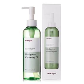 img 4 attached to Korean Facial Cleanser - MANYO FACTORY Herb Green Cleansing Oil, Daily Makeup Remover for Women, Gentle yet Effective Cleansing Without Clogging Pores, Enriched with Artemisa and Tea Tree, Korean Skin Care 6.7 fl oz (200ml)