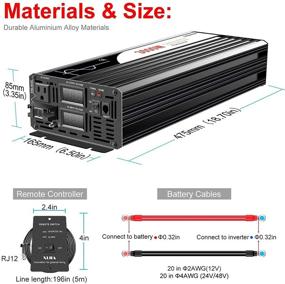 img 1 attached to Xijia 3000W Pure Sine Wave Inverter: Efficient Solar Power Converter for Home & Car (DC48V)