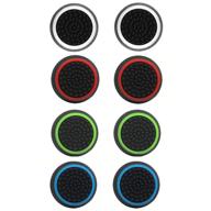 carocheri 8 pieces silicone cap joystick thumb grip cover for ps3, ps4, xbox 360, xbox one, wii u game controllers - pack of 4 pairs logo