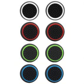 img 2 attached to Carocheri 8 Pieces Silicone Cap Joystick Thumb Grip Cover for PS3, PS4, Xbox 360, Xbox One, Wii U Game Controllers - Pack of 4 Pairs