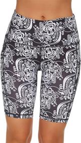 img 3 attached to 🩳 Custer's Night High Waist Yoga Shorts with Out Pockets - Tummy Control, Workout, Running 4-Way Stretch Leggings