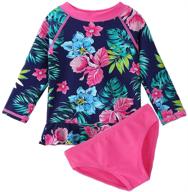 👙 xiaofeiguo girls rash guard swimsuit - one-piece long sleeve quick-dry beachwear upf 50+ for girls 6 months to 11 years logo