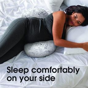 img 3 attached to 🤰 Boppy Side Sleeper Pregnancy Pillow with Removable Jersey Pillow Cover | Gray Falling Leaves | Compact & Stay-Put Design | Prenatal & Postnatal Positioning