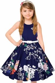 img 4 attached to 👗 HBB Girls Vintage Dresses - Perfect Special Occasion Dress for a Retro 50s Style! Swing Rockabilly Sleeveless Kids Dress