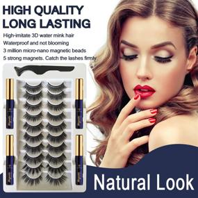 img 2 attached to 😍 SevenCrown 3D Magnetic Eyelashes with Eyeliner Kit - Natural-Looking Lashes, Upgraded with 4 Tubes of Waterproof Magnetic Liner, Long-Lasting & Reusable, Easy Application - 10 Pairs Included