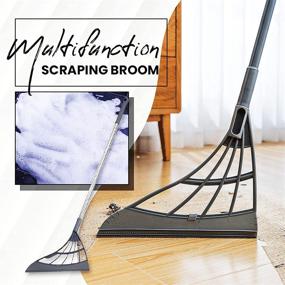 img 3 attached to 2 PCS Multifunction Magic Wiper Broom Sweeper: Extended Length 4-in-1 Silicone Squeegee Broom for Efficient Floor Cleaning, Bathroom Water Sweeping, and Mopping - Grey