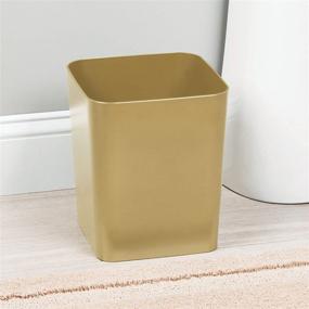 img 3 attached to Premium Shatter-Resistant Plastic Trash Can - Small Wastebasket for Bathrooms, Kitchens, Home Offices - Stylish Soft Brass Finish