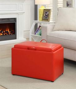 img 1 attached to Convenience Concepts Designs4Comfort Bright Red Accent Storage Ottoman