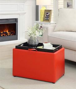 img 2 attached to Convenience Concepts Designs4Comfort Bright Red Accent Storage Ottoman