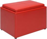 convenience concepts designs4comfort bright red accent storage ottoman logo