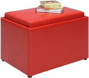 img 3 attached to Convenience Concepts Designs4Comfort Bright Red Accent Storage Ottoman